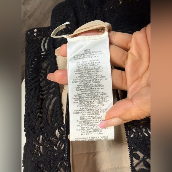 BCBGMAXAZRIA “Joselyn” Black Lace Mesh Cocktail Dress Size 6 NWT $368 - Picture 10 of 15